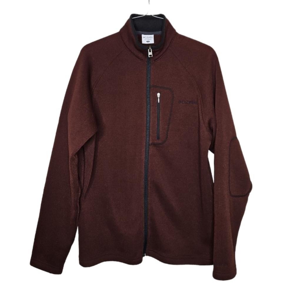 Columbia Titanium Omni Shield Spice Brown Fleece Backed Sweater Jacket Size S